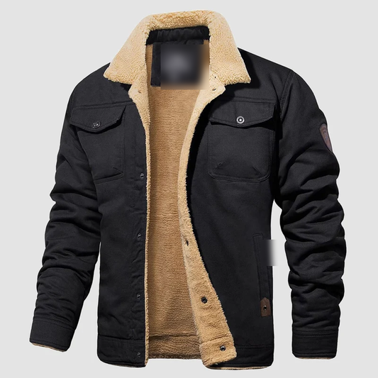 Men's Sherpa Lined Trucker Jacket | Casual Denim Canvas Coat